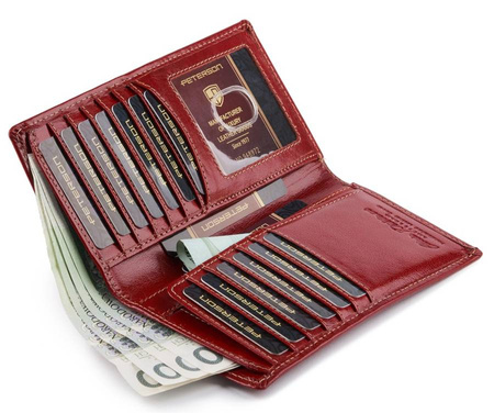 Schlanke Damen Geldbörse aus Echtleder – Peterson