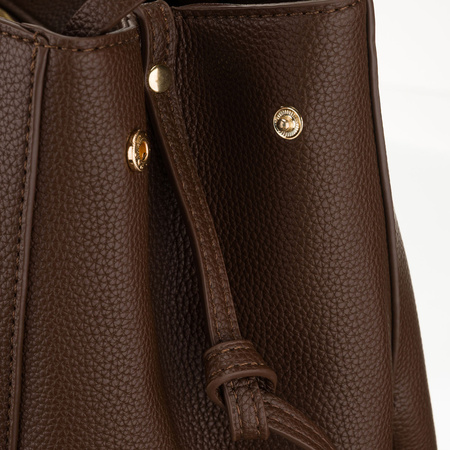 Braune Damen-Shopper aus Öko-Leder mit praktischem Etui im Set - Peterson