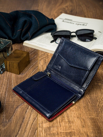 Zweifarbige Herren Geldbörse vertikal aus Echtleder – Rovicky