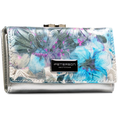 Mehrfarbige Damen Geldbörse aus Kunst- und Echtleder mit RFID-Schutz – Peterson