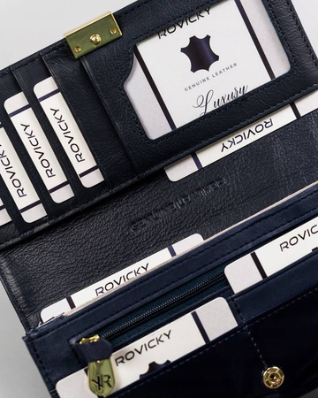 Damen Geldbörse aus Lackleder mit Druckknopfverschluss – Rovicky