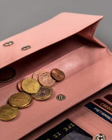 Große Damen Geldbörse aus Echtleder mit Druckknopfverschluss – Peterson