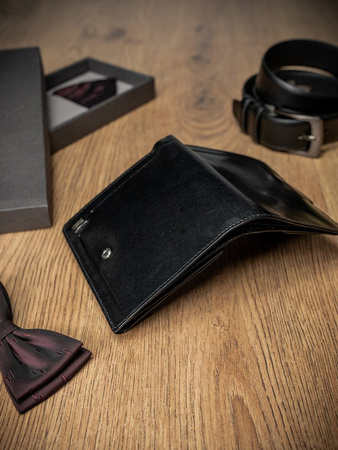 Elegante vertikale Herren Geldbörse ohne Verschluss aus Leder – Rovicky