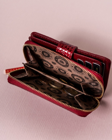 Damen Geldbörse aus Leder mit Druckknopf – Peterson