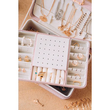 Elegante rosafarbene Schatulle mit Schnappverschluss und Schlüssel – Peterson