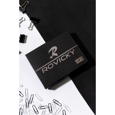 Herren Geldbörse aus Leder mit Druckknopfverschluss – Rovicky