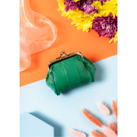 Bunte Damen Münzbörse mit Ziernähten