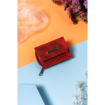 Kompakte Damen Geldbörse aus glänzendem Leder – Lorenti