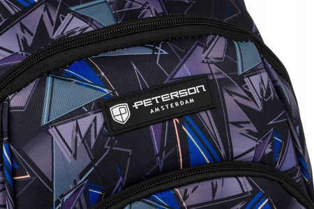 Großer, bunter Schulrucksack aus Polyester mit USB-Anschluss – Peterson