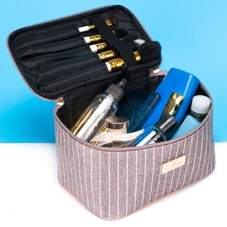 Rechteckige Kosmetiktasche mit Organizer für Reisen – Peterson