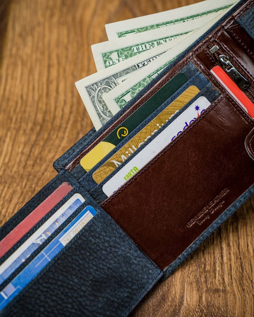 Bunte Herren Geldbörse aus Echtleder – Forever Young