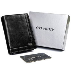 Klassische Herren Geldbörse aus glattem Echtleder – Rovicky