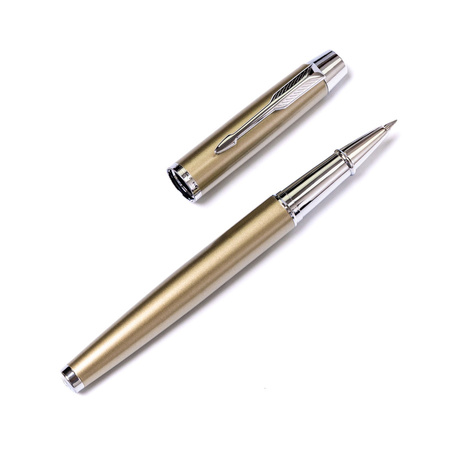 Oliwgrüner Metallkugelschreiber mit schwarzer Mine – Peterson