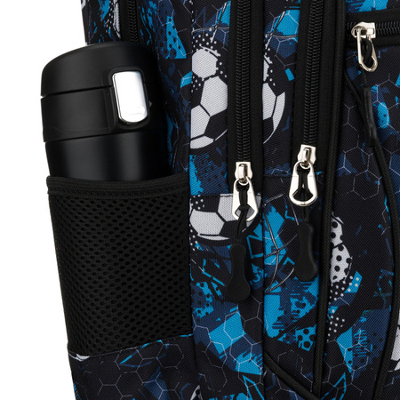 Peterson Schulranzen aus Polyester mit Fußballmuster