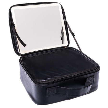 Schwarze Schmuckschatulle aus Öko-Leder, mit Reißverschluss – Peterson