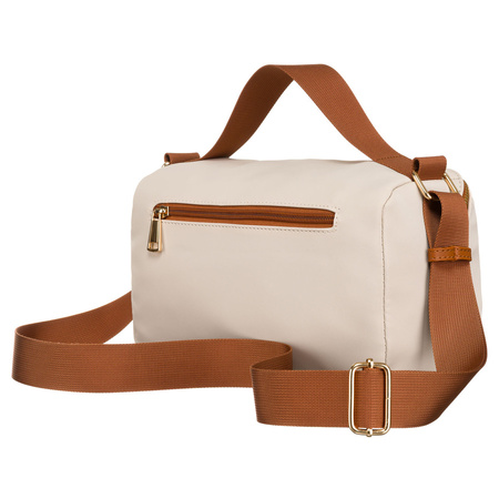 Damen Umhängetasche aus Nylon und Öko-Leder in Beige-Braun – Peterson
