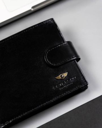 Große Herren-Geldbörse aus Leder mit Druckknopf - Peterson