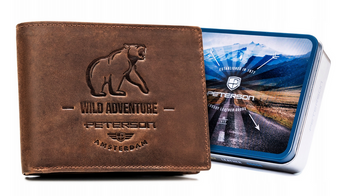 Große Herren Geldbörse aus Leder mit Zierprägung – Peterson