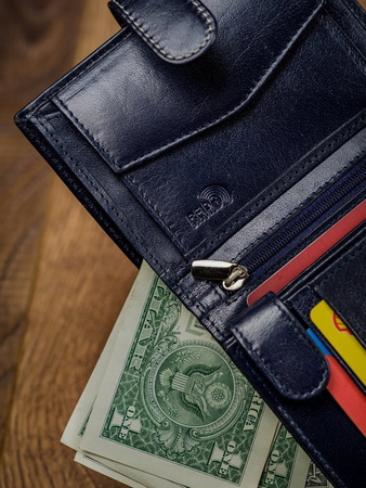 Zweifarbige Herren Geldbörse vertikal aus Echtleder – Rovicky