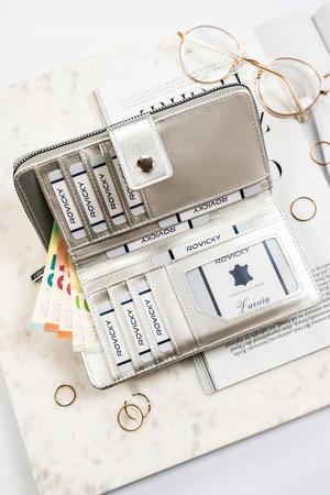 Große klassische Damen Geldbörse aus Öko-Leder – Rovicky