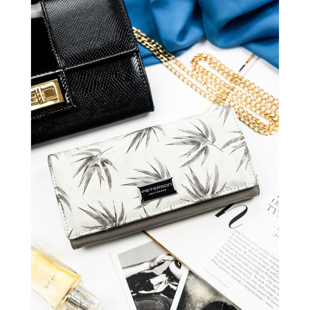 Elegante, weiße Damen Geldbörse aus Kunst- und Echtleder mit RFID-Schutz – Peterson