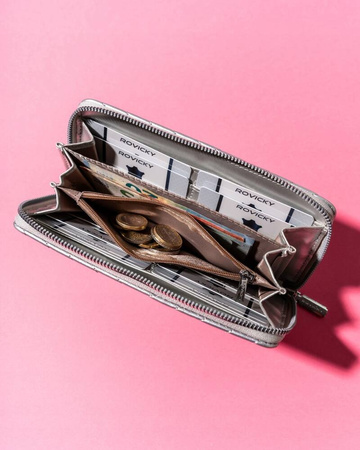 Damen Federmäppchen-Portemonnaie groß aus Öko-Leder – Rovicky