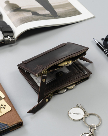 Große Retro Herren Geldbörse mit zwei Münzfächern – Rovicky