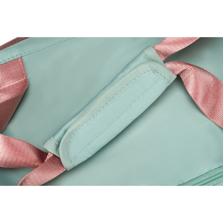 Grün-Rosa Wochenendtasche mit Koffergurt und Außentasche – Peterson