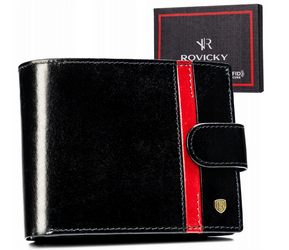 Herren Geldbörse aus Leder mit RFID-System – Rovicky