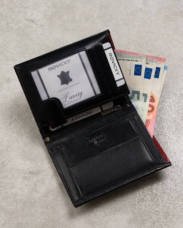 Herren Geldbörse aus Leder mit Fach für Fahrzeugschein – Rovicky