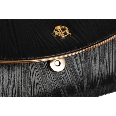 Schwarze Damen Clutch aus Öko-Leder mit Rillenmuster – Rovicky