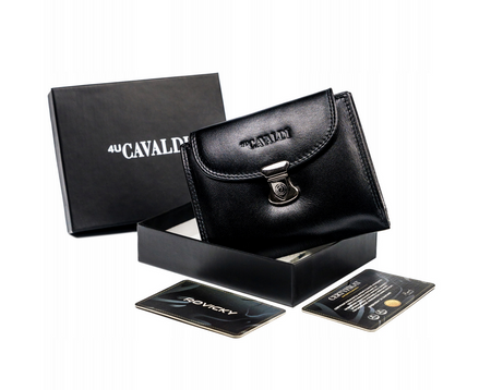 Mittelgroße Damen Geldbörse aus Leder mit Druckknopf – 4U Cavaldi