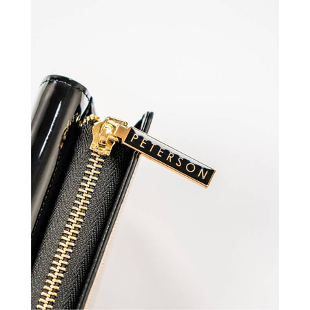 Elegante Damen Geldbörse mit Lackklappe und Reptilprägung – Peterson