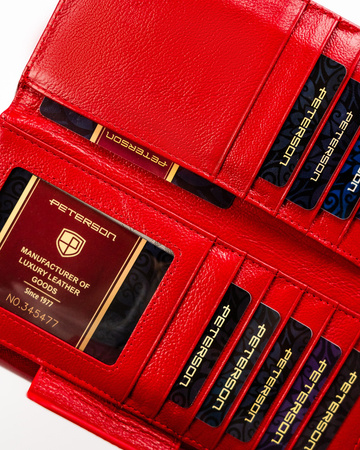 Elegante Damen Geldbörse aus Leder mit Druckknopf – Peterson