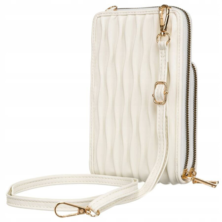Weiße 2-in-1 Handtasche-Portemonnaie mit zwei Fächern – Rovicky