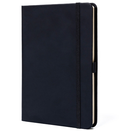 Schwarzes Notizbuch im B6-Format, liniert, mit Stiftschlaufe – Peterson