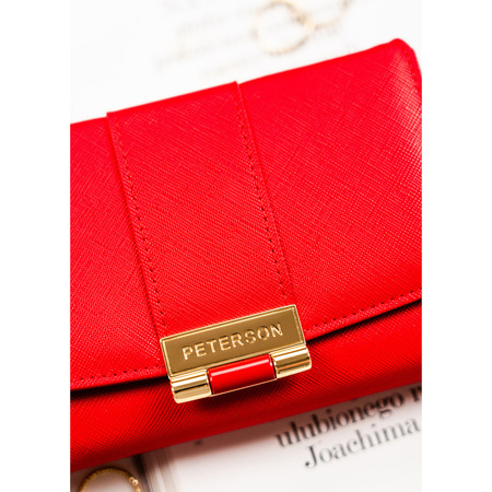 Damen-Geldbörse aus Öko-Leder, querformatig, Rot - Peterson