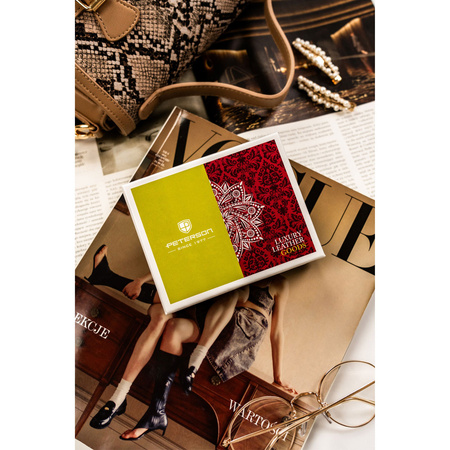 Damen Geldbörse aus Leder mit Druckknopf und RFID – Peterson