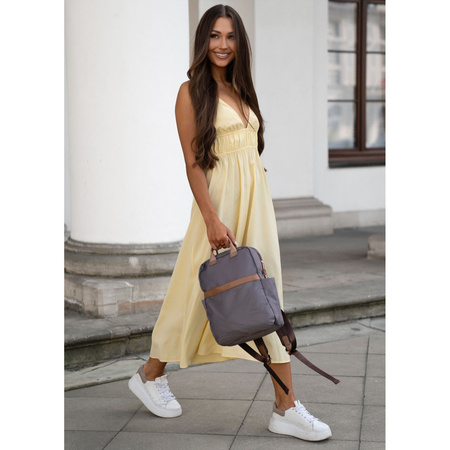 Grauer, städtischer Damen-Rucksack aus Nylon – Peterson