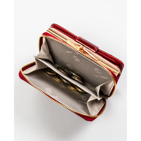 Rote Damen Geldbörse aus Leder mit RFID-Schutz – Peterson