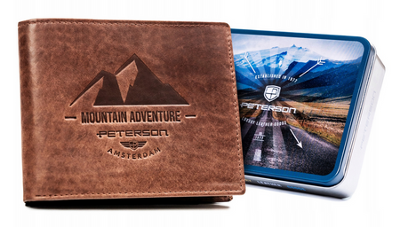 Große Herren Geldbörse aus Leder mit Zierprägung – Peterson