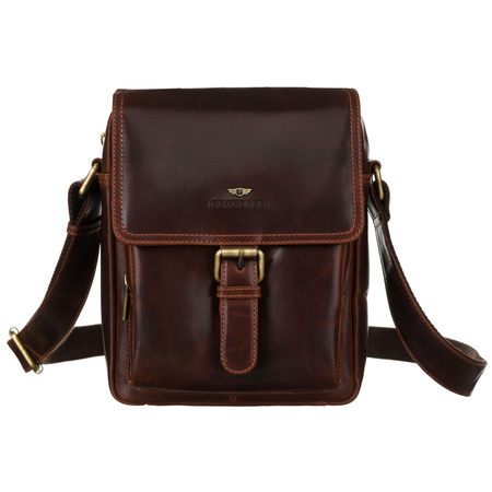 Herren Ledertasche in Braun mit Klappe – Peterson