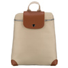 Beige-brauner Damen-Rucksack aus Polyester mit Reißverschluss – Peterson