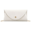 Weiße Damen-Clutch aus synthetischem Stoff, an einer Kette hängend - Rovicky