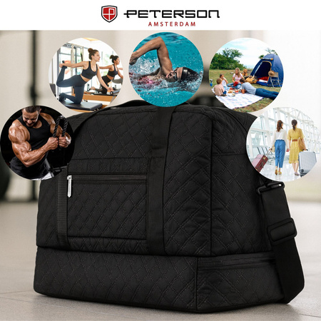Sportliche, Trainings-Tasche in Schwarz aus Polyester - Peterson