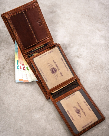 Große Herren Geldbörse aus Leder mit geprägtem Sternzeichenmotiv – Peterson