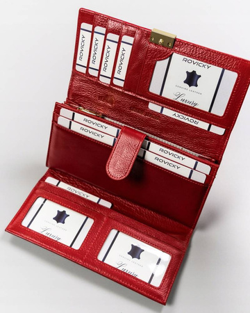 Eleganter, großer Damen-Geldbörse aus Leder – Rovicky