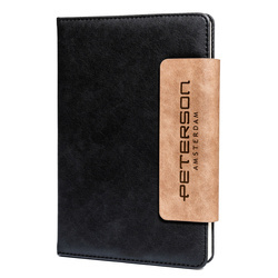 Schwarz-gelbes Notizbuch im A5-Format, liniert – Peterson