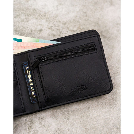 Moderne Herren Geldbörse in Schwarz mit RFID-Schutz – Peterson