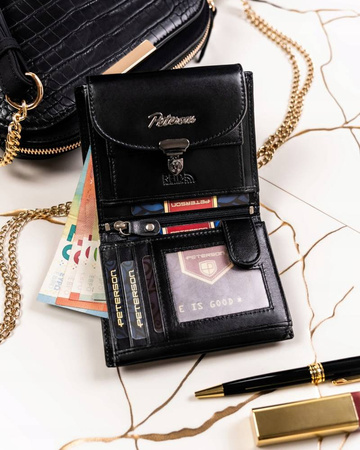 Geschenkset: Damen Geldbörse und Schlüsselanhänger aus Leder – Peterson